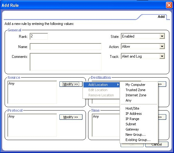 Source Modification Menu